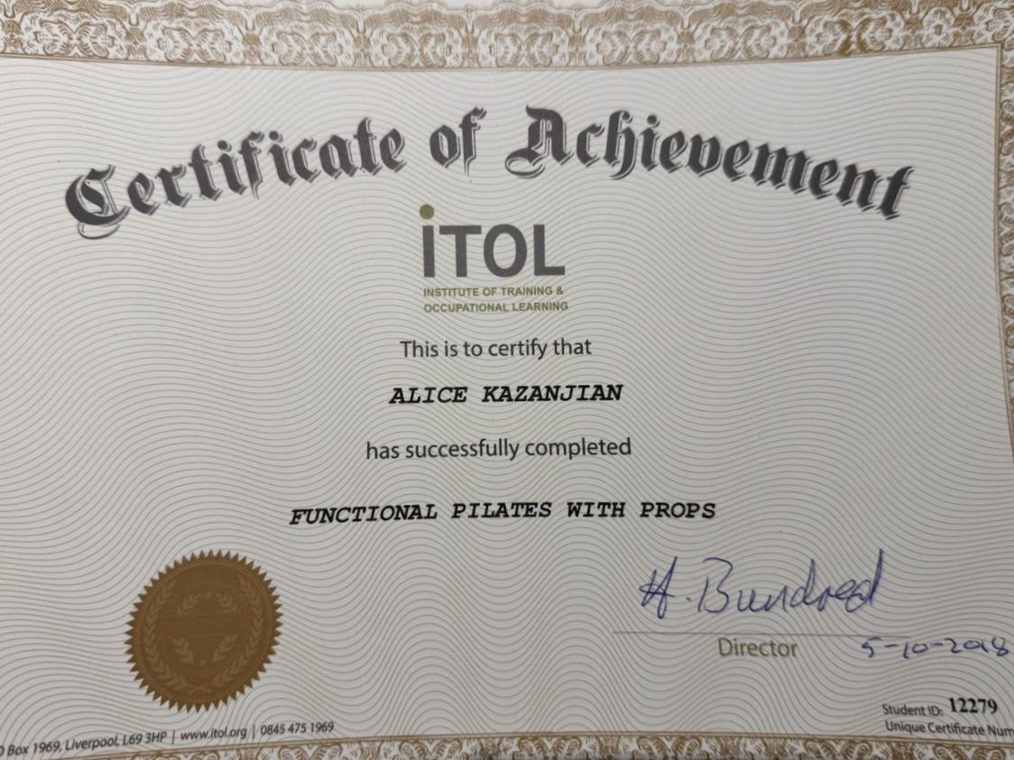 Functional Pilates with Props Certificate
