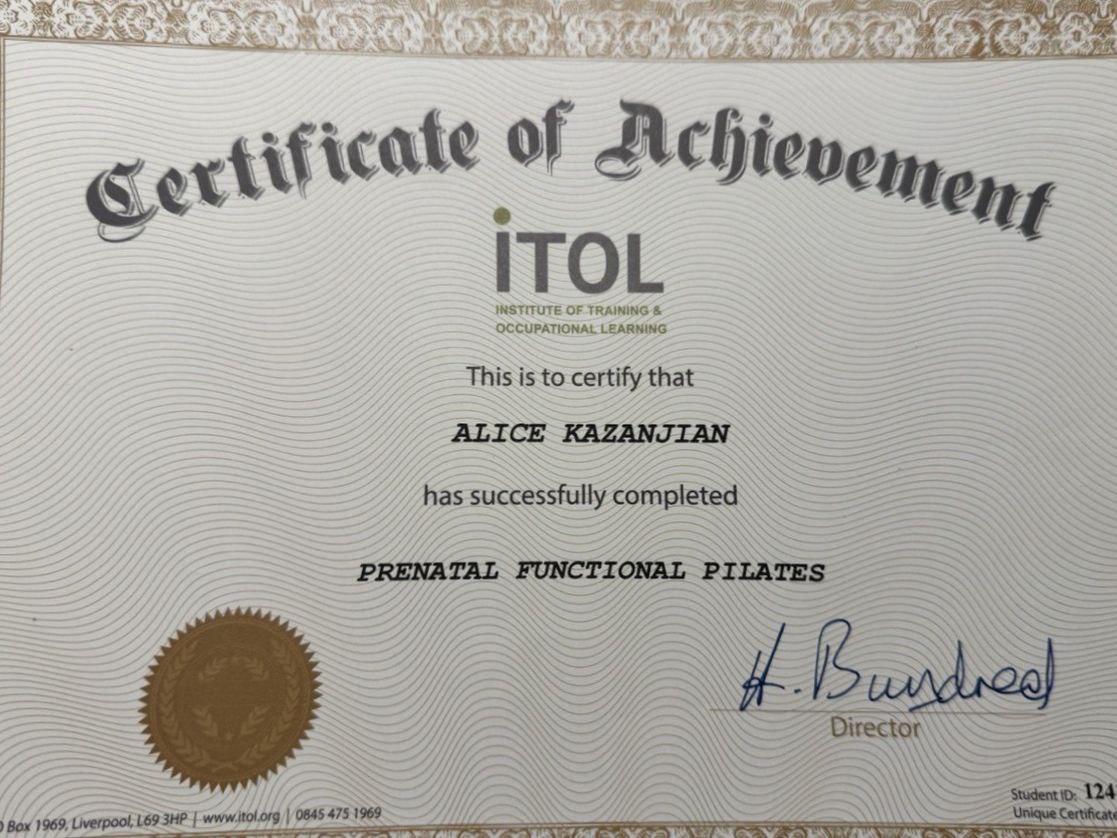 Prenatal Functional Pilates Certificate