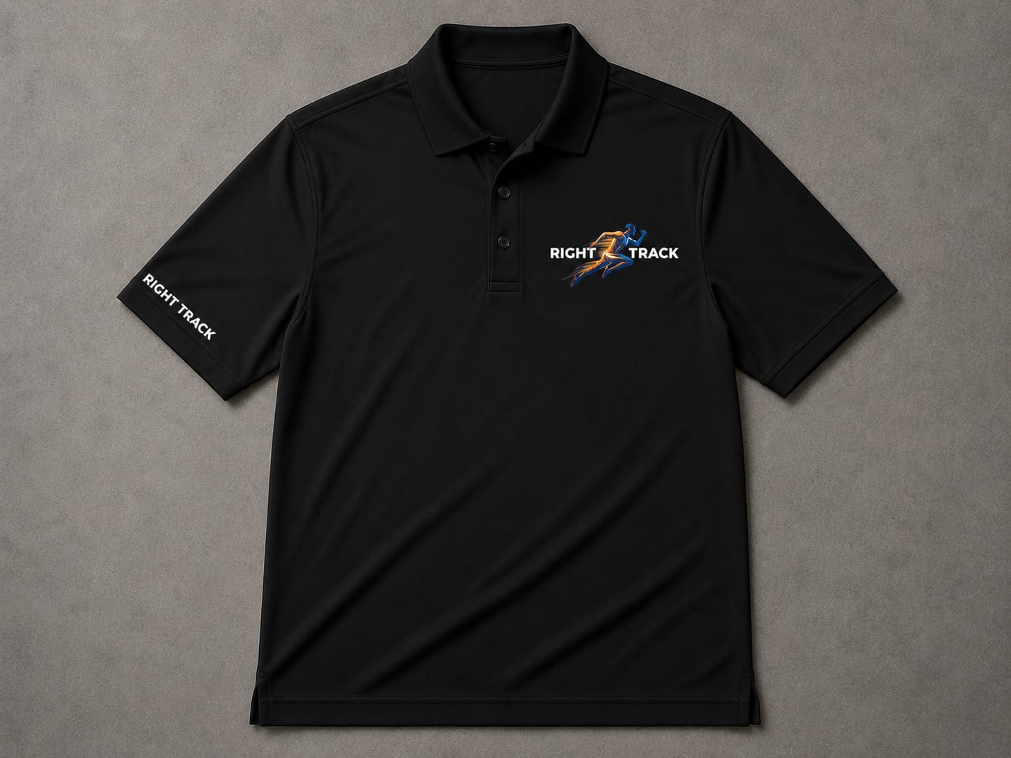 Right Track branded black polo
